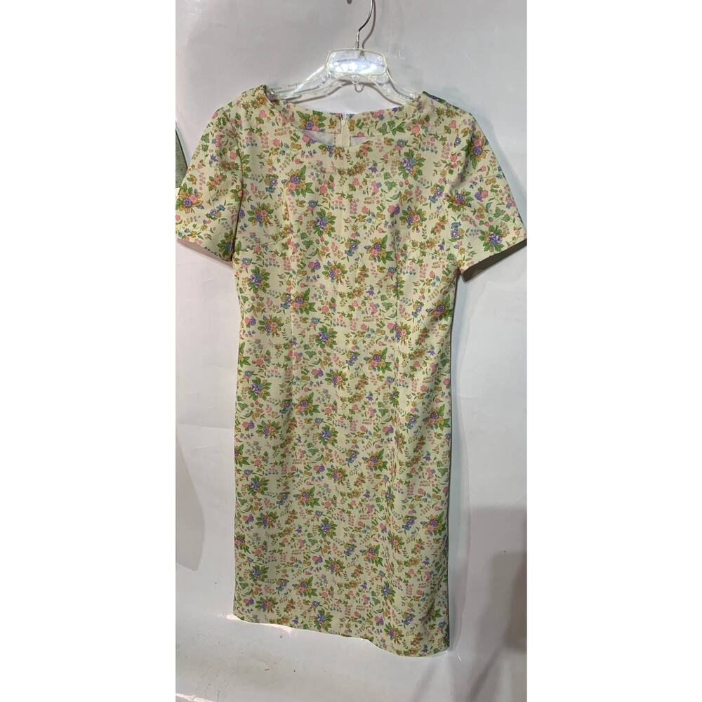 Vintage 1960's Women's Handmade Custom Floral Short Sleeve Casual Shift Dress - Picture 6 of 8